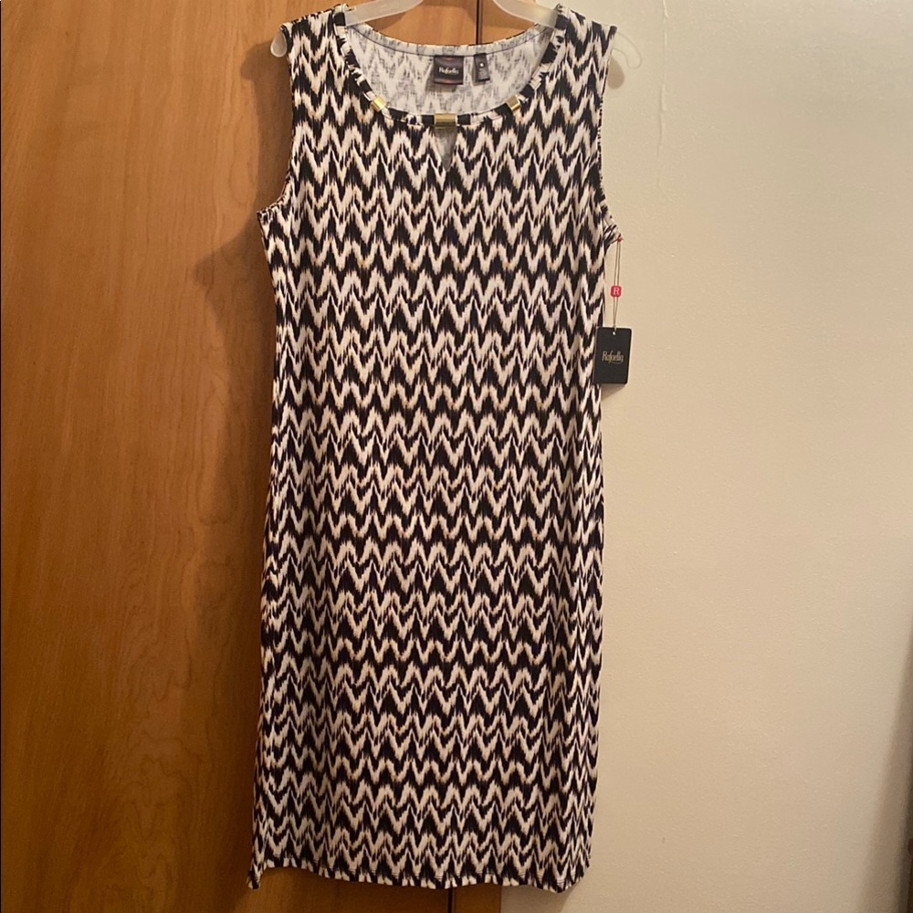 Rafaella Black and White Sheath Midi Dress